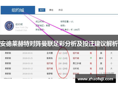 安德莱赫特对阵曼联足彩分析及投注建议解析